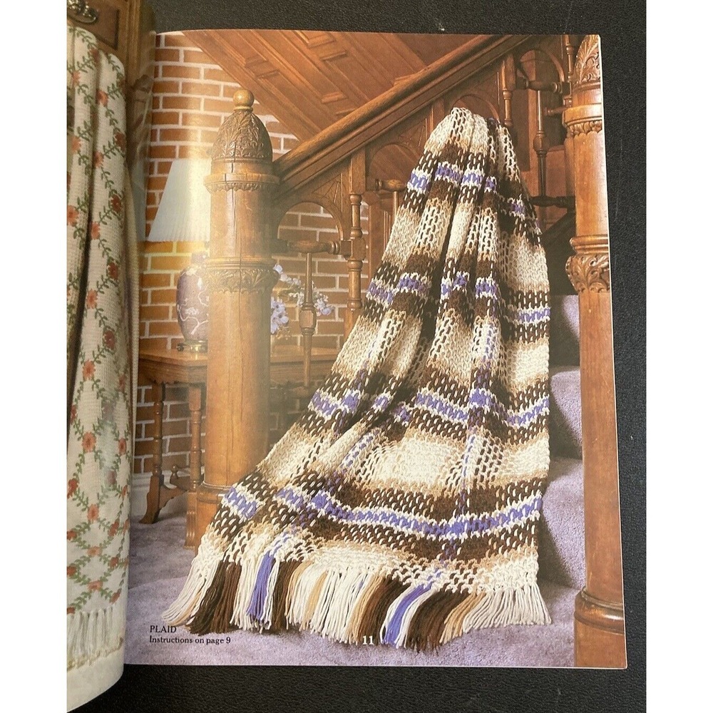 Crochet Afghan Pattern Book Ripple Patchwork Star Floral Blanket Knit Designs - Picture 5 of 6